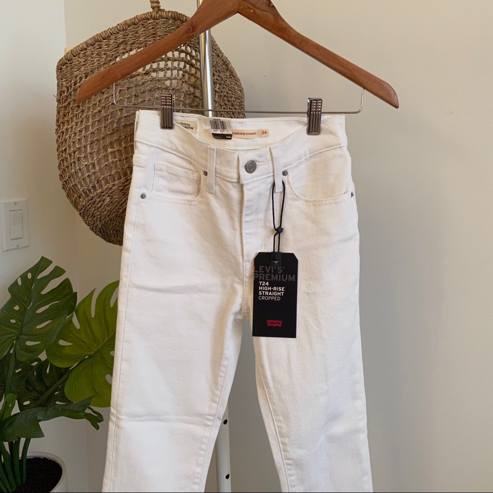 Levi’s • NWT High Rise White Cropped Jeans sz 24 - Picture 3 of 8
